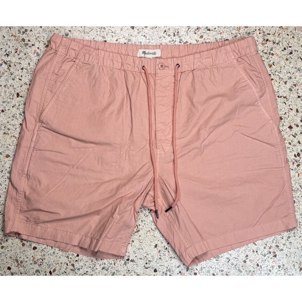 Madewell Men's Drawstring Waist Slash Pocket Pink Casual Shorts Size XXL